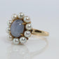 Mikimoto Star Sapphire Pearl Ring. 14k Mikimoto Sapphire Pearl Halo.