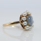 Mikimoto Star Sapphire Pearl Ring. 14k Mikimoto Sapphire Pearl Halo.