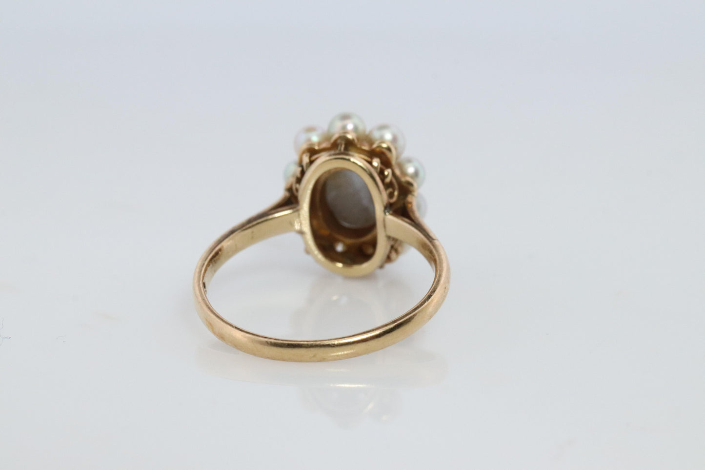Mikimoto Star Sapphire Pearl Ring. 14k Mikimoto Sapphire Pearl Halo.