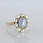Mikimoto Star Sapphire Pearl Ring. 14k Mikimoto Sapphire Pearl Halo.