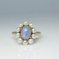 Mikimoto Star Sapphire Pearl Ring. 14k Mikimoto Sapphire Pearl Halo.