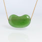 Tiffany & Co. Jade 18k Gold Chain and Bean Pendant Necklace. Nephrite Jade Bean