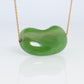 Tiffany & Co. Jade 18k Gold Chain and Bean Pendant Necklace. Nephrite Jade Bean