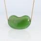 Tiffany & Co. Jade 18k Gold Chain and Bean Pendant Necklace. Nephrite Jade Bean