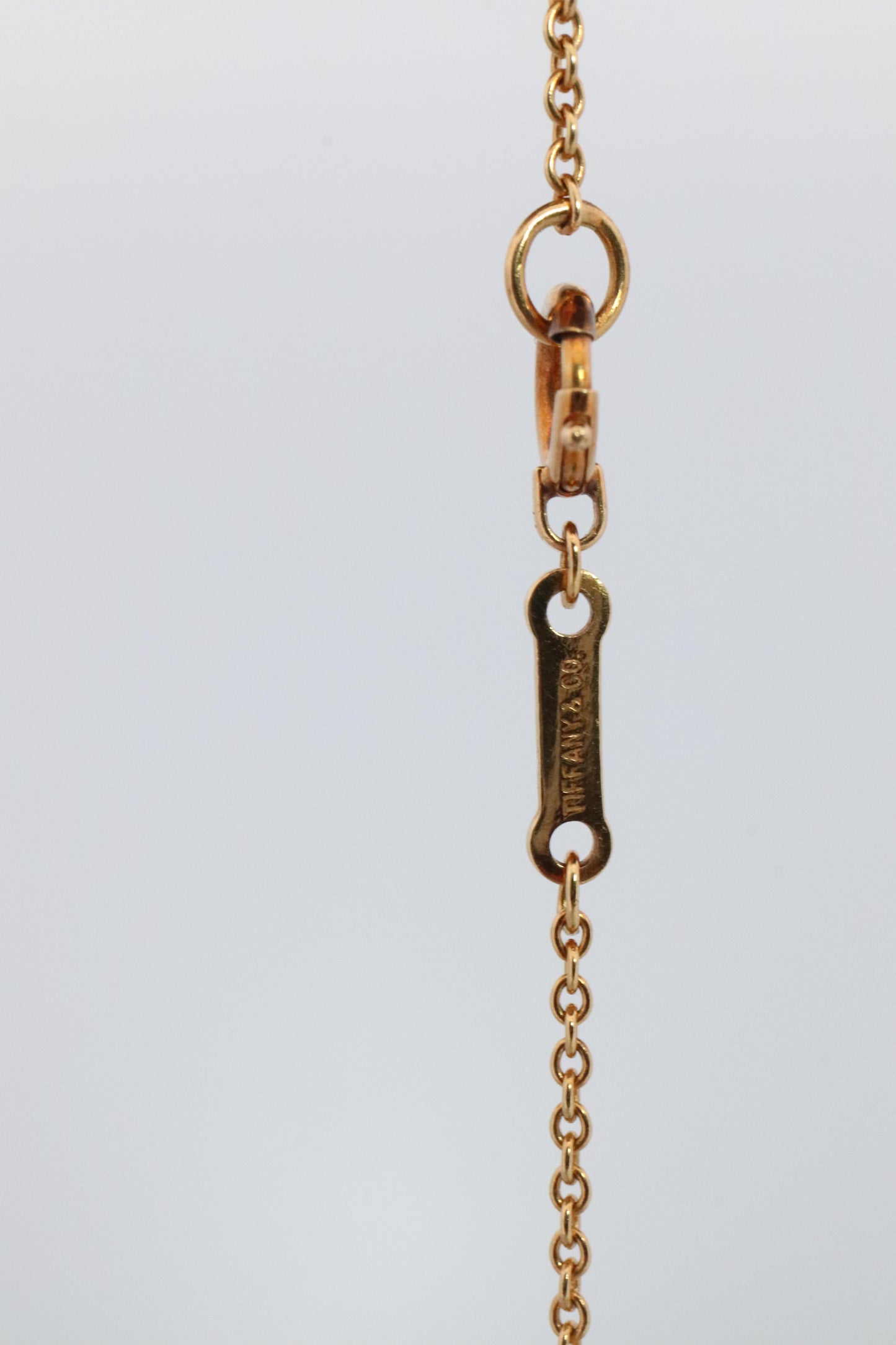 Tiffany & Co. Jade 18k Gold Chain and Bean Pendant Necklace. Nephrite Jade Bean