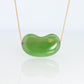 Tiffany & Co. Jade 18k Gold Chain and Bean Pendant Necklace. Nephrite Jade Bean
