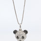 18k Panda Face Pendant. 18k WG Diamond 3D Diamond Head Necklace