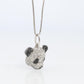 18k Panda Face Pendant. 18k WG Diamond 3D Diamond Head Necklace