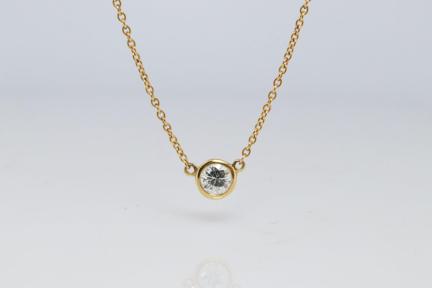 Vintage Tiffany Co Necklace Elsa Peretti Diamond by the Yard 0.25ct Solitaire 1P