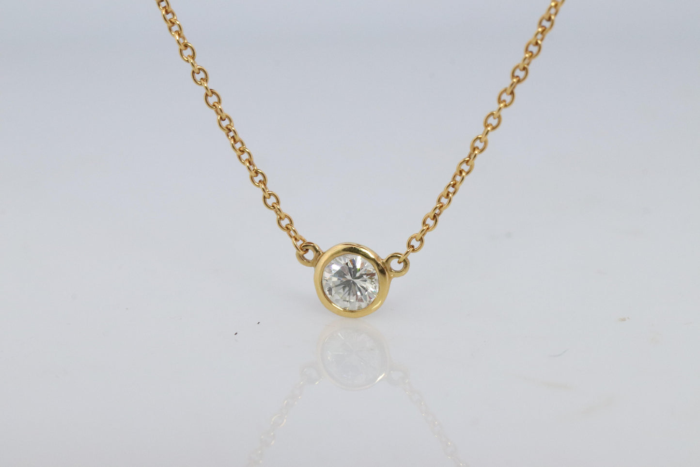 Vintage Tiffany Co Necklace Elsa Peretti Diamond by the Yard 0.25ct Solitaire 1P