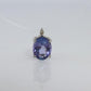 Tanzanite and diamond Pendant. PT850 Platinum Dainty Oval Tanzanite Solitaire
