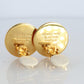 Hermes Clou de Selle Earrings. Genuine Vintage Hermes Round golden Clip on