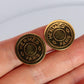Hermes Clou de Selle Earrings. Genuine Vintage Hermes Round golden Clip on