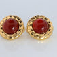 Chanel Gripoix Earrings. Genuine  CHANEL Glass Cabochon Coil Weave Clip on.