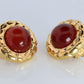Chanel Gripoix Earrings. Genuine  CHANEL Glass Cabochon Coil Weave Clip on.
