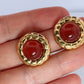 Chanel Gripoix Earrings. Genuine  CHANEL Glass Cabochon Coil Weave Clip on.