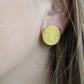 Hermes Clou de Selle Earrings. Genuine Vintage Hermes Round golden Clip on