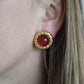 Chanel Gripoix Earrings. Genuine  CHANEL Glass Cabochon Coil Weave Clip on.
