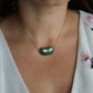 Tiffany & Co. Jade 18k Gold Chain and Bean Pendant Necklace. Nephrite Jade Bean