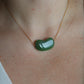 Tiffany & Co. Jade 18k Gold Chain and Bean Pendant Necklace. Nephrite Jade Bean