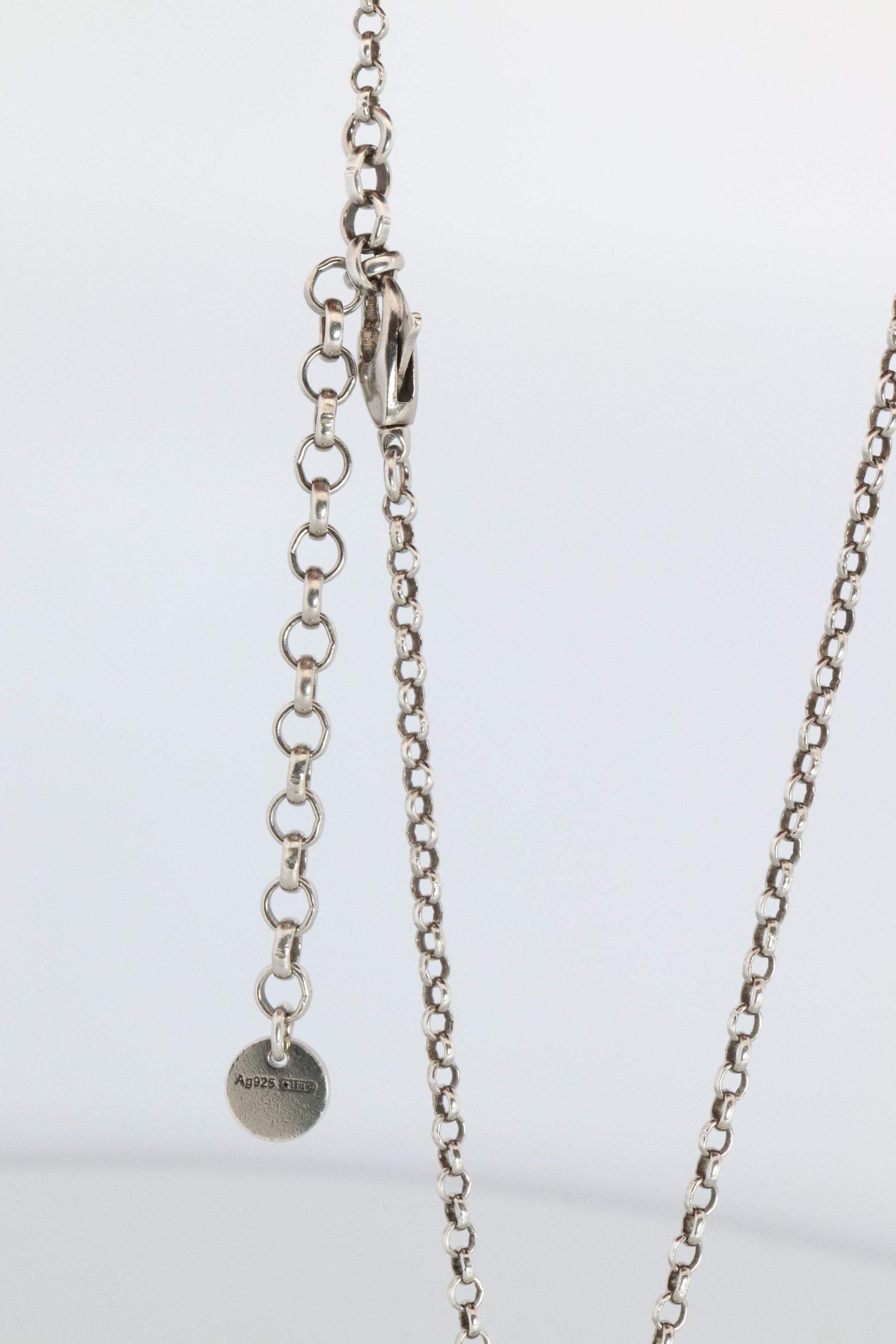Vintage GUCCI Necklace. Double G Gucci Logo Sterling Silver Pendant