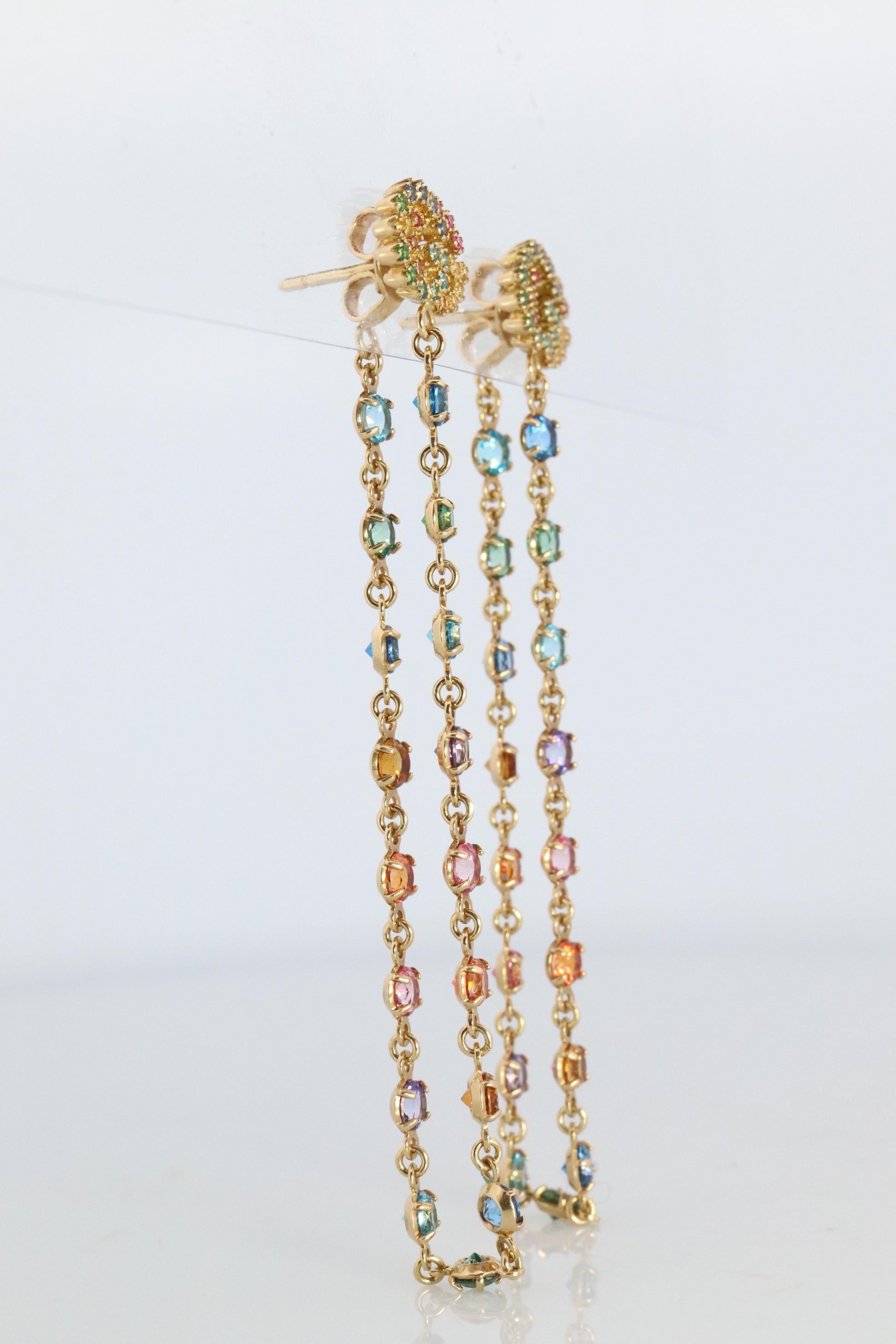 Genuine GUCCI Earrings. 18k Sapphire In and Out Dangle Multi-color earrings.