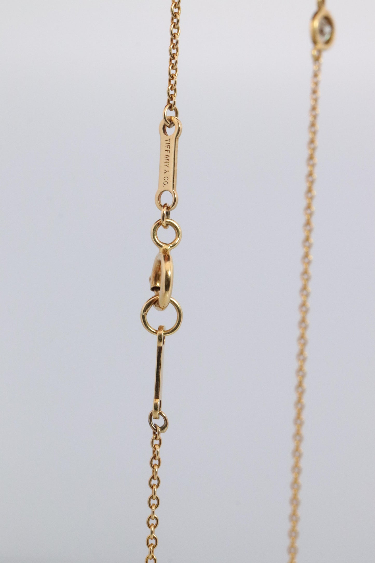 Vintage Tiffany Co Necklace Elsa Peretti Diamond by the Yard 0.12ct Solitaire 1P