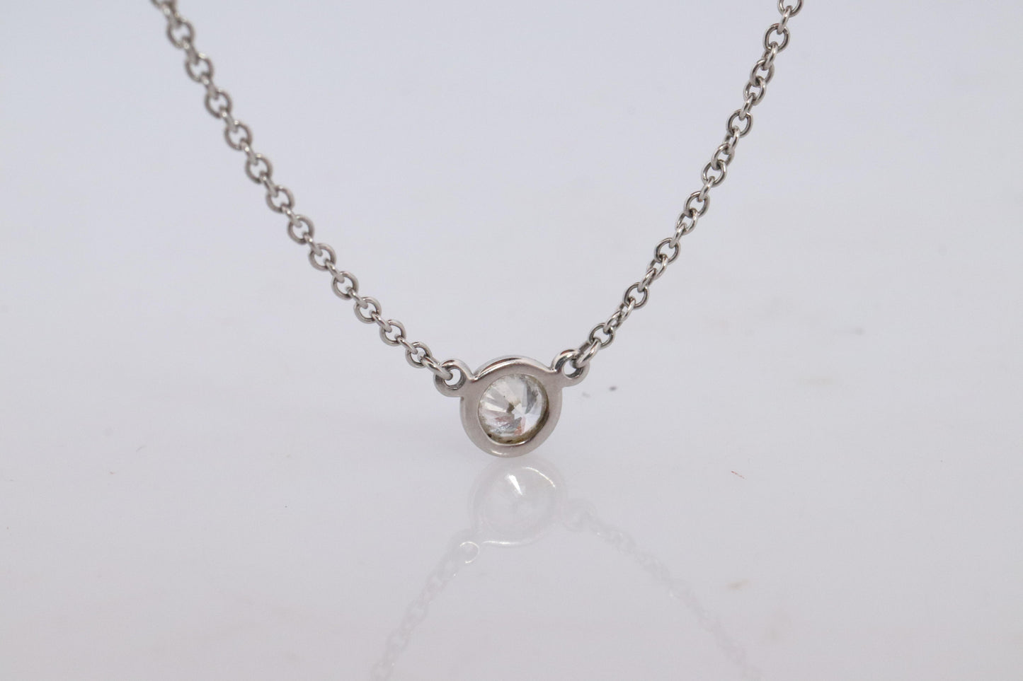 Vintage Tiffany Co Platinum Necklace Elsa Peretti Diamond by the Yard 0.22ct 1P