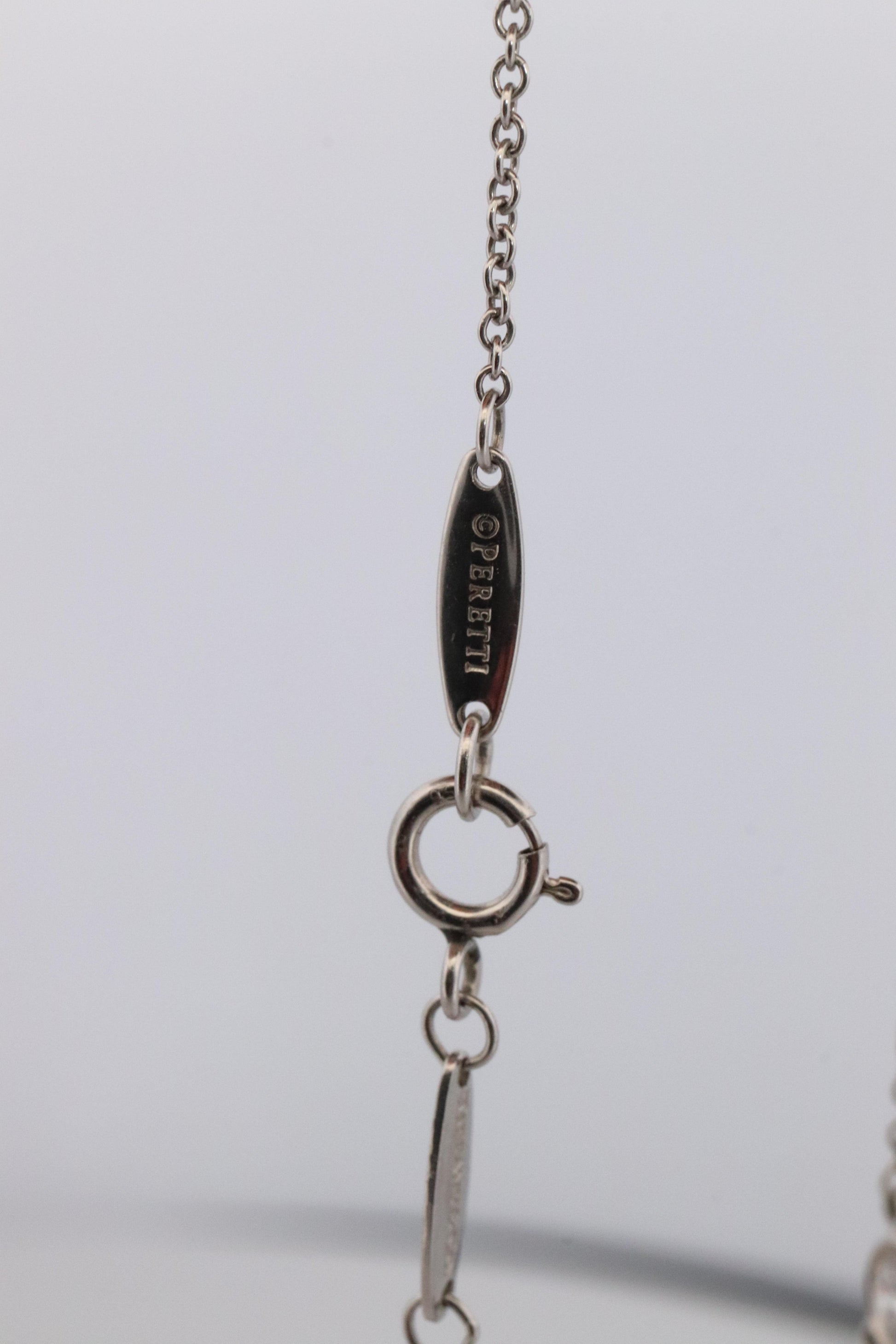 Vintage Tiffany Co Platinum Necklace Elsa Peretti Diamond by the Yard 0.22ct 1P