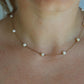 MIKIMOTO 18k Gold Pearl Station Necklace. 6mm Pearls Necklace
