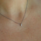 Tiffany Co Diamond Solitaire Necklace. Platinum 0.15ct Diamond Pendant.