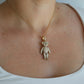 18k Teddy Bear Pendant. 18k YG Diamond Pave 3D Diamond Bear full body necklace