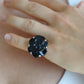 Chanel Camelia Ring. Genuine CHANEL 18k 750 Camelia Onyx Ring. Size 48.