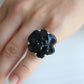 Chanel Camelia Ring. Genuine CHANEL 18k 750 Camelia Onyx Ring. Size 48.