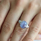 14k Purple Star Sapphire Natural Oval Cabochon ring. Sapphire Diamond ring.
