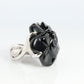 Chanel Camelia Ring. Genuine CHANEL 18k 750 Camelia Onyx Ring. Size 48.