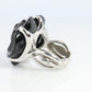 Chanel Camelia Ring. Genuine CHANEL 18k 750 Camelia Onyx Ring. Size 48.