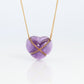 Tiffany and Co Heart Pendant 18k Tiffany Elsa Peretti Amethyst Cabochon Necklace