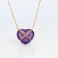Tiffany and Co Heart Pendant 18k Tiffany Elsa Peretti Amethyst Cabochon Necklace