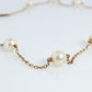 MIKIMOTO 18k Gold Pearl Station Necklace. 6mm Pearls Necklace