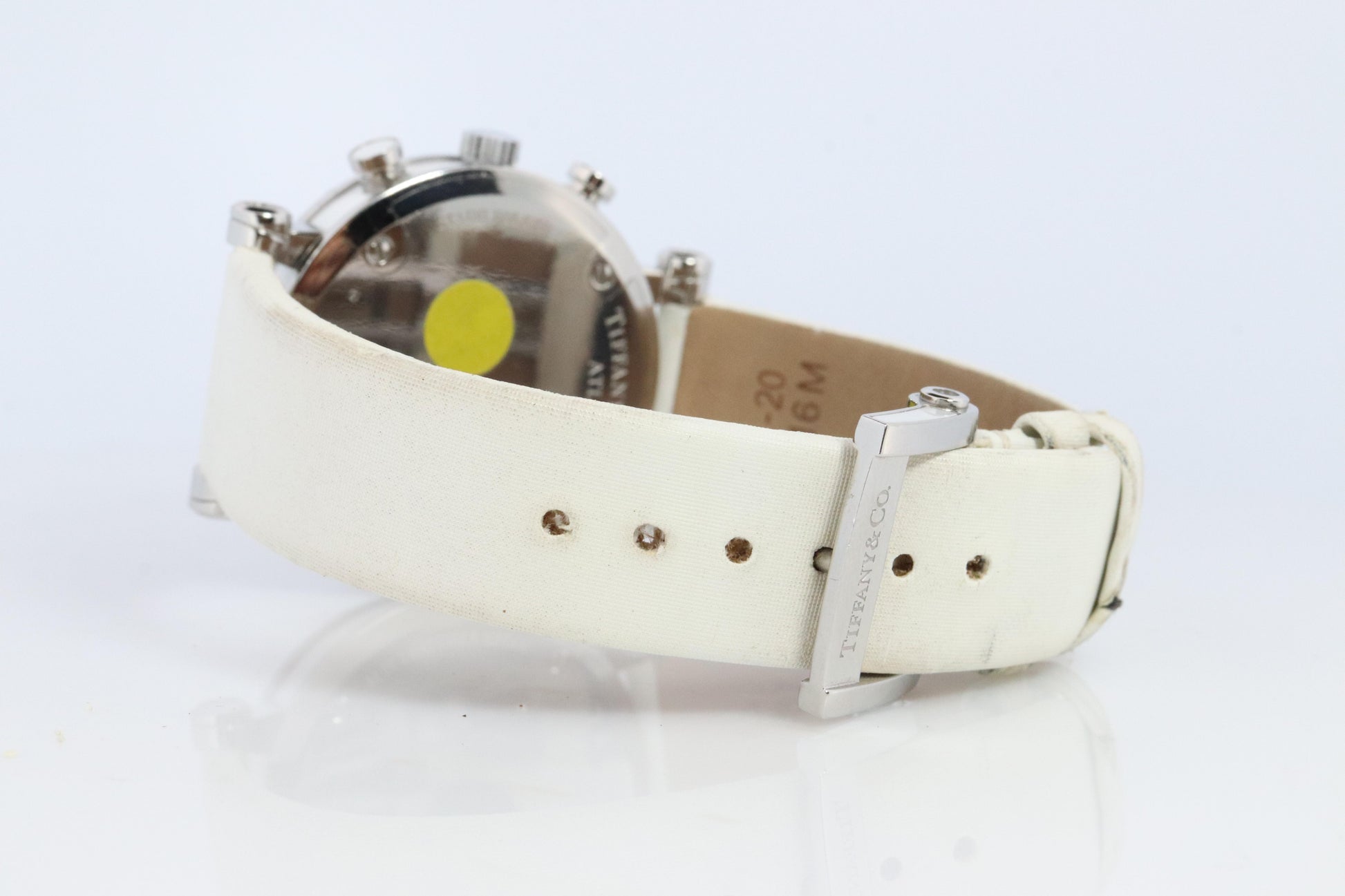 Tiffany and Co Watch. SS and Ceramic Tiffany Atlas Chrono Ladies Watch.