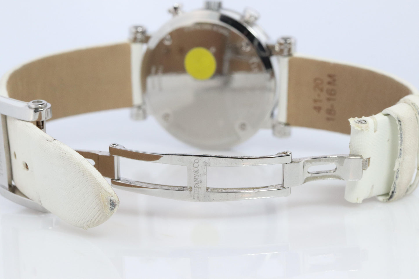 Tiffany and Co Watch. SS and Ceramic Tiffany Atlas Chrono Ladies Watch.