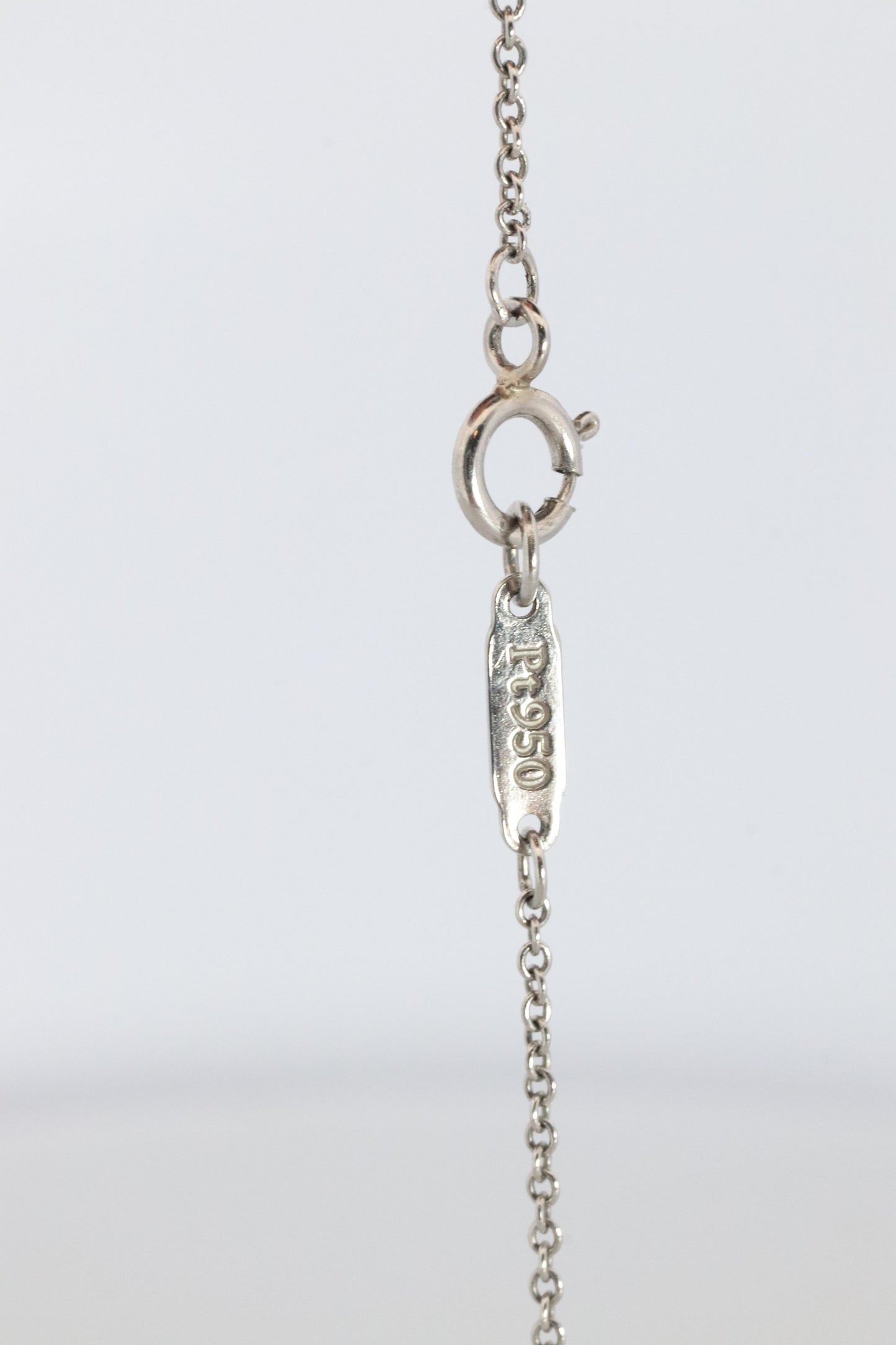 Tiffany Co Diamond Solitaire Necklace. Platinum 0.15ct Diamond Pendant.