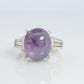 14k Purple Star Sapphire Natural Oval Cabochon ring. Sapphire Diamond ring.