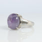 14k Purple Star Sapphire Natural Oval Cabochon ring. Sapphire Diamond ring.