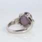 14k Purple Star Sapphire Natural Oval Cabochon ring. Sapphire Diamond ring.