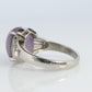 14k Purple Star Sapphire Natural Oval Cabochon ring. Sapphire Diamond ring.