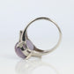 14k Purple Star Sapphire Natural Oval Cabochon ring. Sapphire Diamond ring.