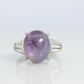 14k Purple Star Sapphire Natural Oval Cabochon ring. Sapphire Diamond ring.