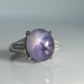 14k Purple Star Sapphire Natural Oval Cabochon ring. Sapphire Diamond ring.